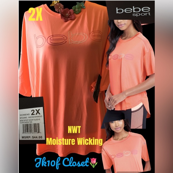 🌼NWT BEBE SPORT 3X MOISTURE WICKING TOP - Picture 12 of 12